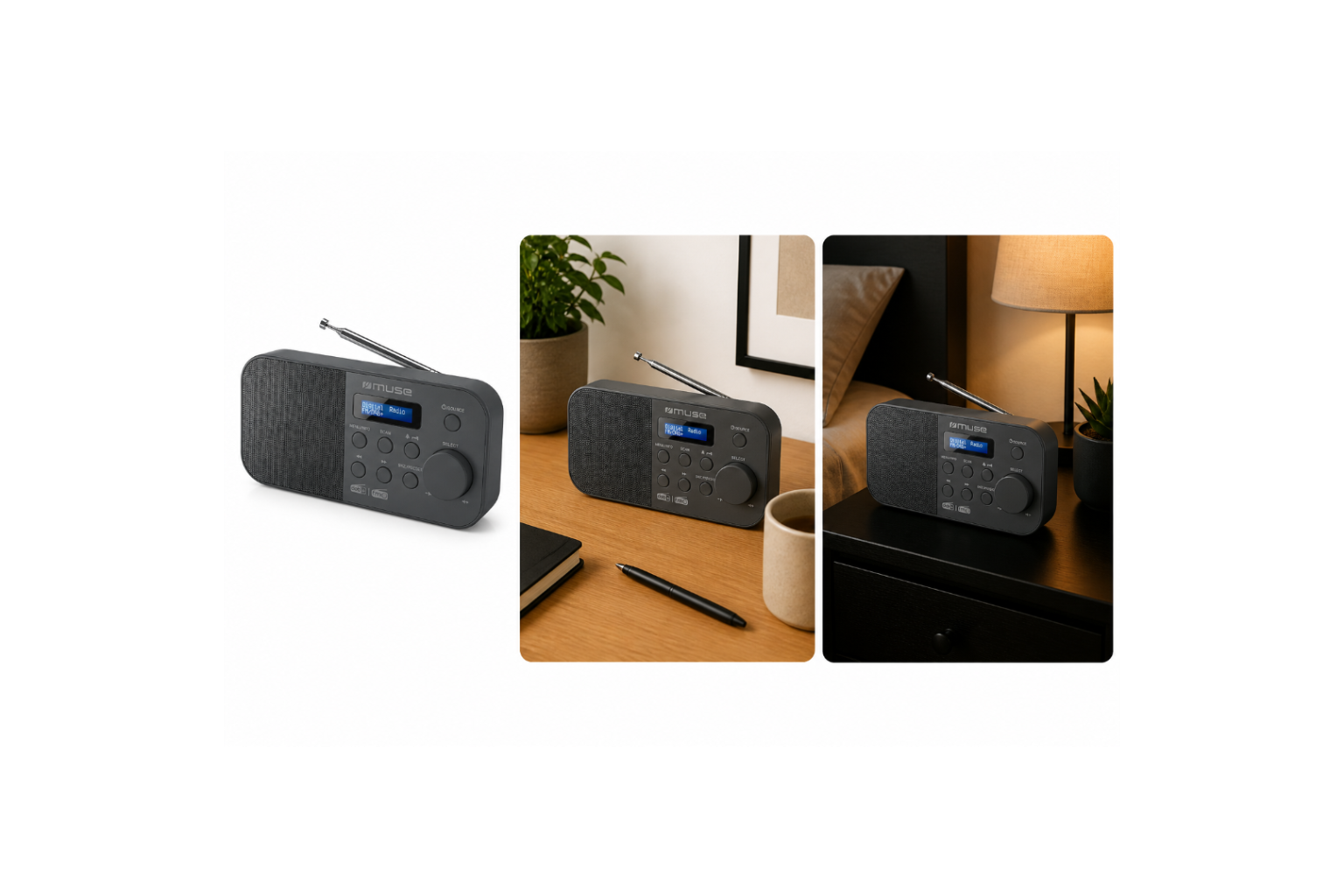 Muse M-109 DB  Zwart met DAB+